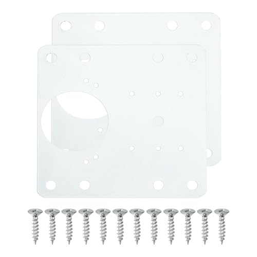 uxcell Cabinet Hinge Repair Plate, 2 Set 90mm/3.54" Stainless Steel Kitchen Cupboard Door Hinge Repair Plate Kit Includes Fixing Screws for Wooden Kitchen Cabinet Doors, White - color: White
