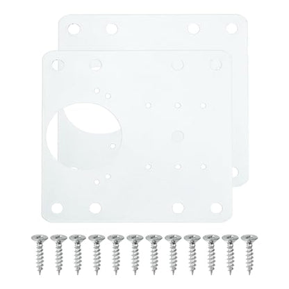 uxcell Cabinet Hinge Repair Plate, 2 Set 90mm/3.54" Stainless Steel Kitchen Cupboard Door Hinge Repair Plate Kit Includes Fixing Screws for Wooden Kitchen Cabinet Doors, White - color: White