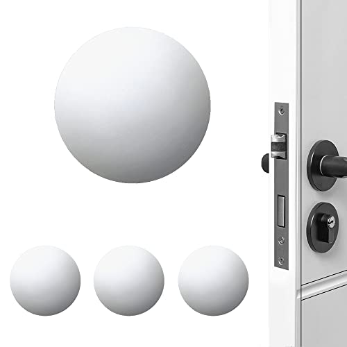 Door Stoppers Wall Protector Buffer Guard Doorknob Door Handle Bumper Self Adhesive Silencer Soft Rubber Crash Pad for Home Office - color: Round-White