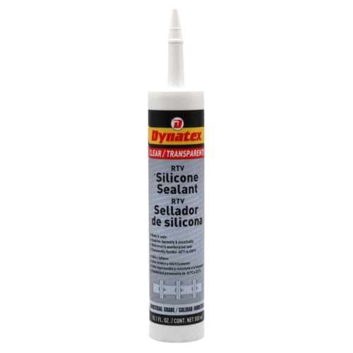 Dynatex 143381 Industrial Grade Silicone Sealant, Clear, Marine Caulk, 300ml Cartridge - Bonds, Seals, Protects - Waterproof, Weatherproof, Thermally and Electrically Insulating, Permanently Flexible
