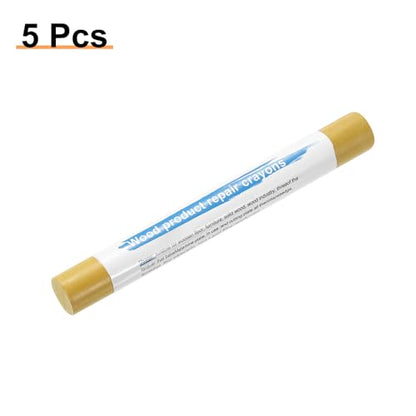 HARFINGTON 5pcs Wood Filler Sticks Wooden Wax Touch Up Furniture Repair Crayons for Scratch Hole Wood, Beech - color: Beech