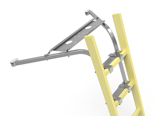 Extension Ladder Stabilizer for Roof Gutter,Ladder Standoff Stabilizer, Heavy Duty Steel Wing Span/Wall with Non-Slip Rubber Bottom Pad
