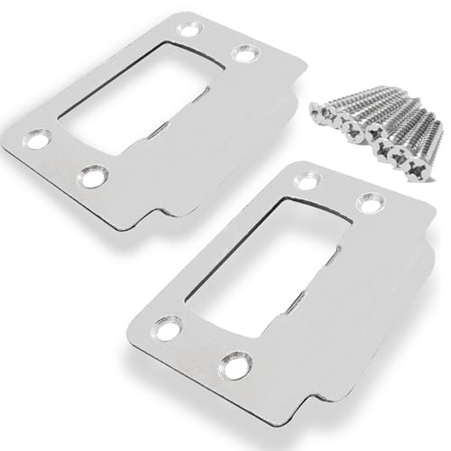 2-1/4" by 1-3/4" Door Latch Restorer Strike Plate for Doors, 2 PCS Universal Door Lock Hardware with Foul 1" Long Screws (Satin Nickel) - color: Satin Nickel