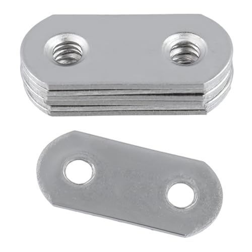 1.42 Inch Straight Flat Bracket Connectors 30 Pcs with Screws, Stainless Steel Metal Brace Brackets Plate, Heavy Duty Fixed Straps Support for Wood Cabinet, Repair Chair Beds Legs