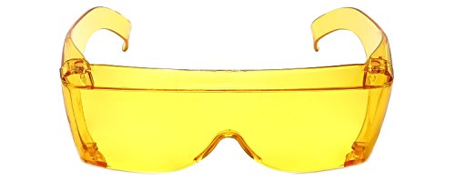 Calabria 3000 Fitover Safety Glasses with Uni-Lens – [Yellow] Wrap Around Eye Protection | Anti-Fog Scratch Resistant | Protective Eyewear - color: Yellow