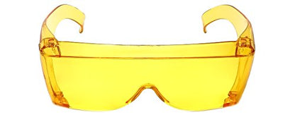 Calabria 3000 Fitover Safety Glasses with Uni-Lens – [Yellow] Wrap Around Eye Protection | Anti-Fog Scratch Resistant | Protective Eyewear - color: Yellow