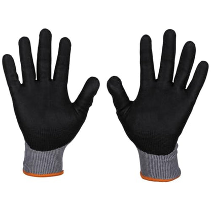 KLEIN TOOLS 60583 Work Gloves, Knit Dipped Cut Resistant ANSI A2 Nitrile Coated Gloves, HPPE Fabric, Touchscreen Capable, Small, 2-Pair - size: Small
