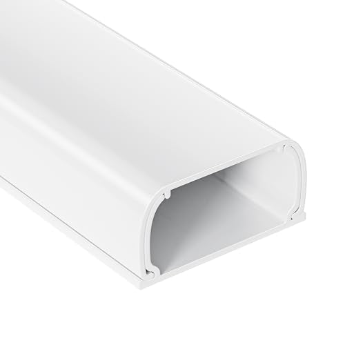 Large Cord Hider - 47in Wire Hiders for TV on Wall, Paintable Cable Hider, X-Large Cable Management Kit, Cord Hiding for Wall, W1.6in H0.8in White - color: White, size: X-Large (1.6*0.8in)