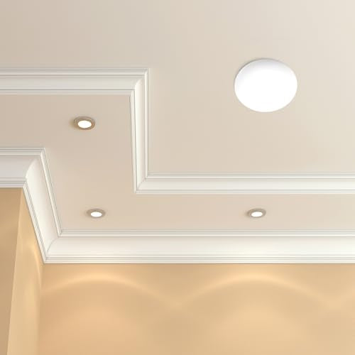 4 Pack Round Electrical Box Cover Hide Hole Ceiling Cover Ceiling Cover Plate for 3-1/2 to 4" Round Octagon Boxes, Covers Ugly Holes Screws, White (4)