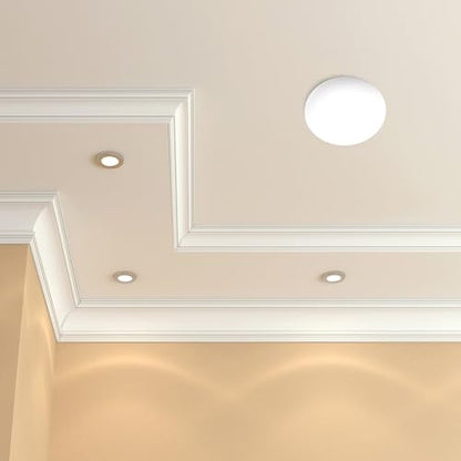 4 Pack Round Electrical Box Cover Hide Hole Ceiling Cover Ceiling Cover Plate for 3-1/2 to 4" Round Octagon Boxes, Covers Ugly Holes Screws, White (4)