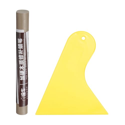 Generic Wood Filler Sticks Wood Furniture Scratch Repair Filler Sticks Furniture Touch Up Markers with Yellow Scraper for Wood Holes Wood Floor Table Door Cabinet, French Grey - color: French Grey