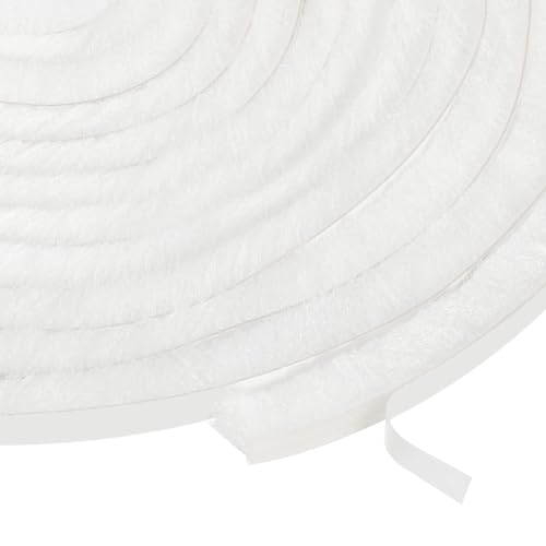 uxcell Self Adhesive Brush Seal Weather Stripping 1/2" x 1/4" x 49ft, Door Brush Strip for Sliding Sash Door Window Wardrobe Seal, White - color: White, size: 1/2" x 1/4" x 49ft