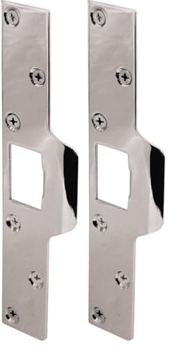 Prime-Line U 9476 Maximum Security Latch Strike, 1-1/4 in. x 7-7/8 in., Steel, Chrome Plated (Single Pack) (Pack of 2) - size: 1 Count (Pack of 2)