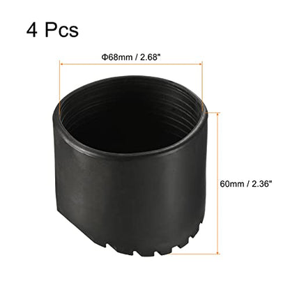 MECCANIXITY Ladder Non-Slip Feet Mat 68mm ID Rubber Round Telescopic Ladder Accessories Pad Cover Cushion for Ladder Protection Black Pack of 4 - size: 68mm
