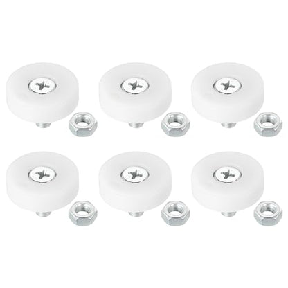 PATIKIL 25mm Drawer Rollers, 6 Pack Plastic Drawer Pulley Replacement Wheels Bearing Small Pulley with Nuts - size: 25 mm