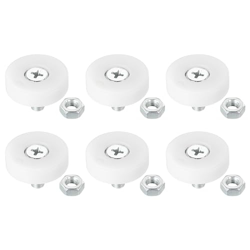 PATIKIL 25mm Drawer Rollers, 6 Pack Plastic Drawer Pulley Replacement Wheels Bearing Small Pulley with Nuts - size: 25 mm