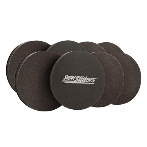 Super Sliders 2 1/2" Round Reusable Small Furniture Sliders for Hardwood to Move Your Small Items, Brown (8 Pack) - color: Brown, size: 2.5 inches, style: For Hardwood