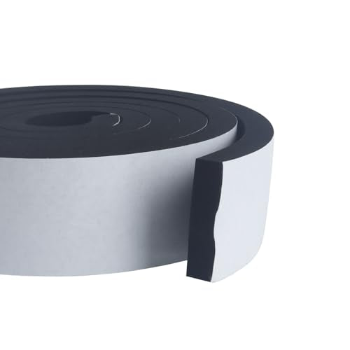 High Density Foam Tape - 2'' x 1/2'' x 13ft Weatherproof Adhesive Prevent Condensation Heat Resistant Flame Retardant Weather Stripping Easy to Cut & Install & Remove for Car Doors Pipes Windows - color: White, size: 2'' X 1/2'' X 13ft