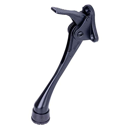 Door Stopper, One-Touch semi-Automatic Metal Door Stopper, with Non-Slip Rubber Tip for Wood, Concrete, Tiled, and Carpeted Floors (6inch x 1pack, Black) - color: Black, size: 6inch x 1pack
