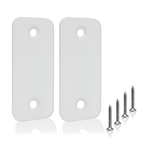 Door Edge Latch Hole Cover Plate for Deadbolt, Stainless Steel Door Edge Hole Filler Plate to Hide Unused Latch Holes, 1" x 2-1/4" (57 x 25 mm) (White, 1" x 2-1/4") - color: White