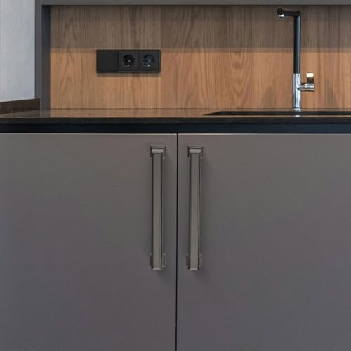 Alzassbg 10 Pack Brushed Black Nickel Cabinet Pulls, 5 Inch(128mm) Hole Center Cabinet Handles Kitchen Pulls for Cabinets and Drawer AL3071BBN - color: Brushed Black Nickel, size: 5" Hole Center