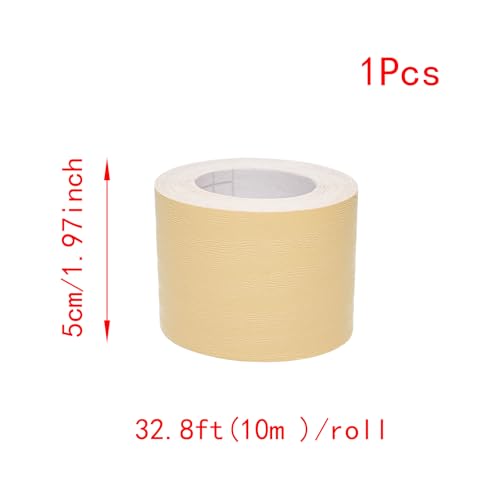 Lilaly 2 inches x 32 feet Wood Grain Repair Tape,Wood Grain Tape,Widely Used for Tables, Doors, Floor and DIY(Beige) - color: Beige Wood Grain
