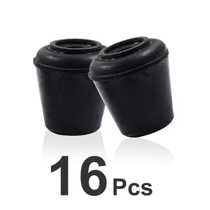 16pcs 1/2 Inch Round Chair Leg Tips Caps, Non-Slip Rubber Chair Leg Floor Protectors, Black Furniture Leg Caps Fit for 0.43"-0.47" (11mm-12mm) Diameter Round Feet - size: 1/2 Inch-Black