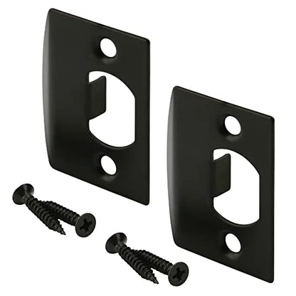 Prime-Line E 2793 Latch Strike Plate, Matte Black Finish (2 Pack) - color: Matte Black