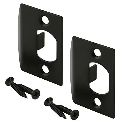 Prime-Line E 2793 Latch Strike Plate, Matte Black Finish (2 Pack) - color: Matte Black