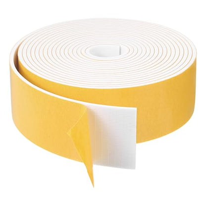 uxcell 1 Roll Foam Weather Stripping, 2" Wide X 1/8" Thick X 16.4 Ft Door Seal Strip Adhesive Foam Tape White Insulation Strip for Door Window - size: 2"x 1/8"x 16.4 Ft
