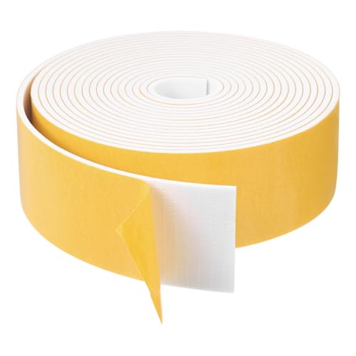 uxcell 1 Roll Foam Weather Stripping, 2" Wide X 1/8" Thick X 16.4 Ft Door Seal Strip Adhesive Foam Tape White Insulation Strip for Door Window - size: 2"x 1/8"x 16.4 Ft