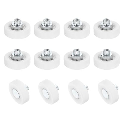 uxcell 12Pcs Drawer Rollers, 19mm Plastic Positioning Pulleys Small Drawer Pulley Bearing Replacement Wheel for Furniture Parts Cabinet Cupboard Wardrobe Slides - size: 19mm