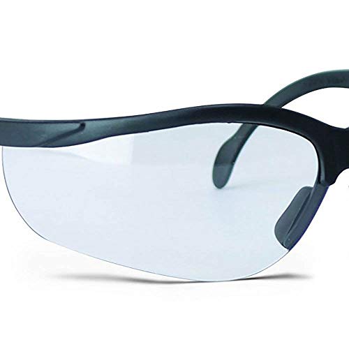Walker's Sport High-Grade Polycarbonate Lenses Half Frame Soft Rubber Nose Piece Adjustable Safety Shooting Glasses - color: Clear, size: One Size