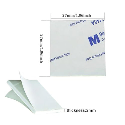 100Pieces Double Sided Foam Tape Square Strong Pad,27 × 27mm Heavy Duty Mounting Tape,Idea for Photo Album Walls, Hooks, Small Mirrors, Office Decor. - size: Square-100PCS