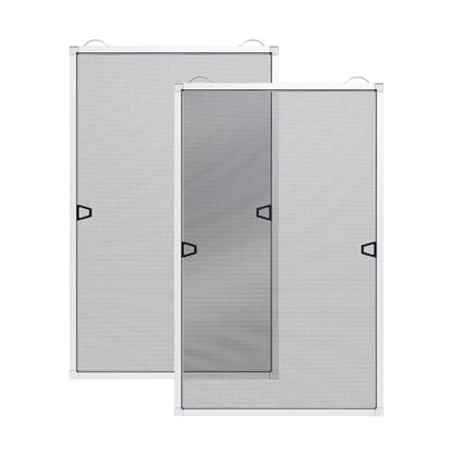 Paramondo 2 Sets DIY Window Screen Frame Kit, Easy Cut-to-Size Design Window Screen, Includes Screen Mesh, Frame Parts & Tools for Window Screen Replacement, White, 46" Lx 46"W