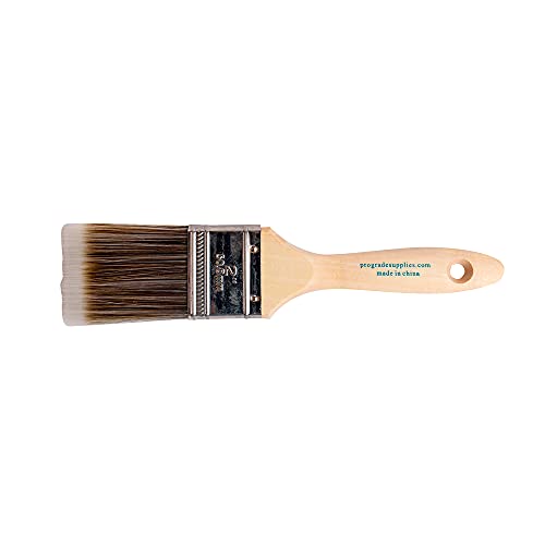 12PK 2 inch Flat Brush Premium Wall/Trim House Paint Brush Set Great for Professional Painter and Home Owners Painting Brushes for Cabinet Decks Fences Interior Exterior & Commercial Paintbrush.