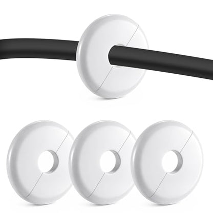 4 Pcs Cable Hole Cover, 2.76 Inch Wall Hole Cover with 0.68 Inch Inner Diameter, ABS Plastic Cables Grommets for Holes, White Cable Wall Protector for Ethernet & Wires