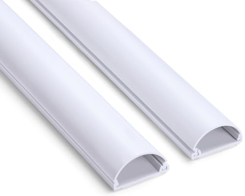 ZhiYo Cord Hider 78in (2xL39in), Cable Hider for 2-4 Cords, Cord Covers for Wires on Wall, Wire Covers for Wall Mount TV, Cable Raceway White W1.4in x H0.7in - color: White, size: 1.4in W X 0.7in H X 78in L