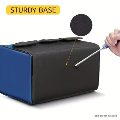 Heavy-Duty Tool Bag with Wide Mouth - Durable Polyester Material, Multiple Compartments and Pockets, No Assembly Required, for Tool Storage, Carrying and Organization
