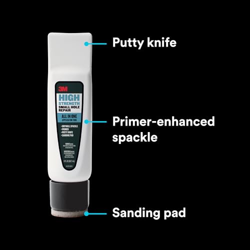 3M Small Hole Repair High Strength, All in One Applicator Tool, 2-Pack, Quick and Easy Repair for Nicks and Nail Holes, Includes Putty Knife, Spackle, and Sanding Pad For Wall Repairs (SHR-AIO-2-SIOC) - style: 2-Pack