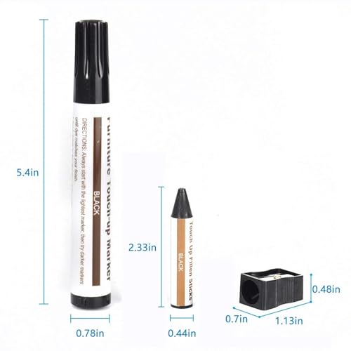 Touch Up Paint Pen,Furniture Markers Touch Up,Wood Stain,6 Sets (Marker Pen+Crayon),Brown Markers Cover All Scratches,Scuffs,and Damage to Wood Furniture and Flooring,Home Essentials