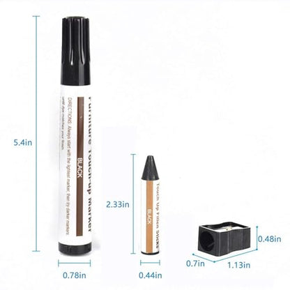 Touch Up Paint Pen,Furniture Markers Touch Up,Wood Stain,6 Sets (Marker Pen+Crayon),Brown Markers Cover All Scratches,Scuffs,and Damage to Wood Furniture and Flooring,Home Essentials