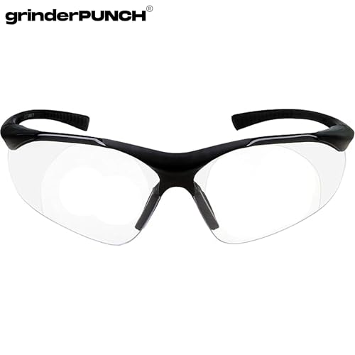 grinderPUNCH Full Lens Magnification Safety Glasses Readers ANSI Z87 Impact Resistant Diopter Magnifying Reading Glasses - style: +1.50 Diopter