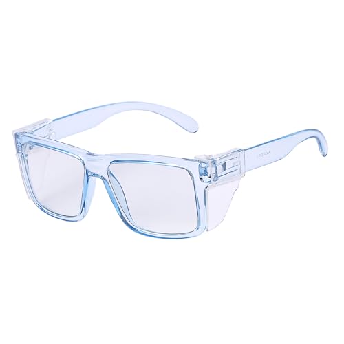 UV400 Bluelight Transition Photochromic Safety Glases Anti Scratch and Impact Resistant,Meets ANSI Z87.1 Standard - color: Glossy Blue