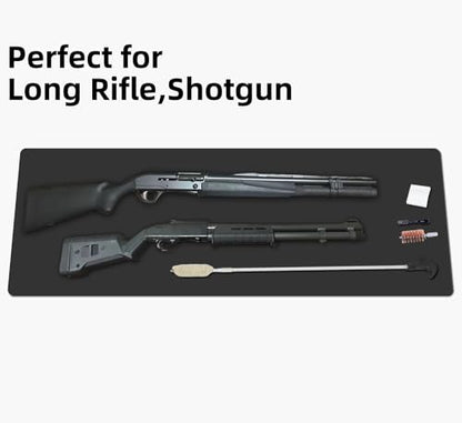 Large Gun Gleaning Mat for Pistol Rifle Shotgun, Oil-Resistant Gun Cleaning Pad, Non-Slip Waterproof Leather Workbench Mat Desk Pad for Gun Maintenance - color: Black, style: 37"x17"