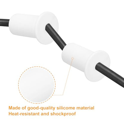 uxcell 4Pcs Wall Grommets for Cables 3/4 Inch Silicone Cable Wall Bushing Feed Through Cable Routing Kit Accessories Wall Cable Pass Through for Ethernet with 7mm Hole, White - color: White