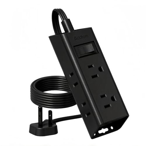 Addtam Flat Plug Power Strip with 6 Outlet Extender, 6 FT Extension Cord Flat Wall Plug with Multiple Outlets, No Surge Protector for Cruise Ship, Travel, Dorm, Home Office, Cruise Essentials, Black - color: Black, size: 6 Ft