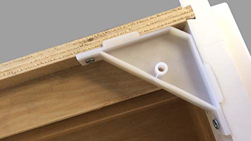 Berta 200-Pack, 90 Degree Cabinet Triangle Bracket, Plastic White Corner Support Braces - size: 200