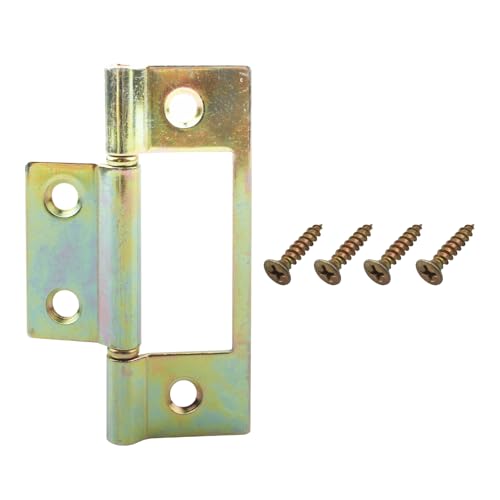 N 6656 Bi-fold Door Hinge, 3 x 1 Inch Non-Mortise Brass Plated Bifold Door Hinges (1 Pack) - size: 1 Pack