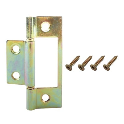 N 6656 Bi-fold Door Hinge, 3 x 1 Inch Non-Mortise Brass Plated Bifold Door Hinges (1 Pack) - size: 1 Pack